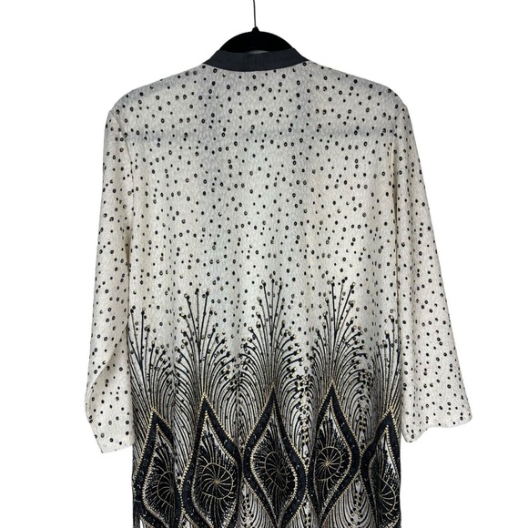 NEW Chicos Travelers Collection Foiled Peacock Jacket Size 3 XL Zipper Metallic - Picture 6 of 11